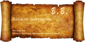 Balázs Bernarda névjegykártya